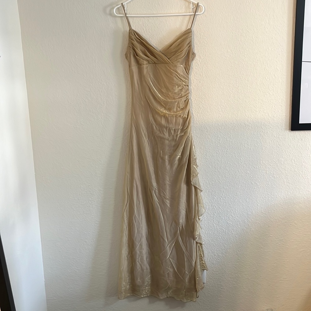 Jodi Kristopher Gold Prom Dress